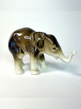 1950s Royal Dux Elephant Figurine Czech Porcelain - Czechoslovakia